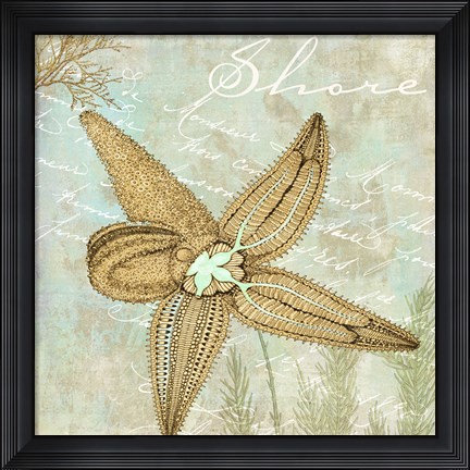 Framed Turquoise Beach V Print