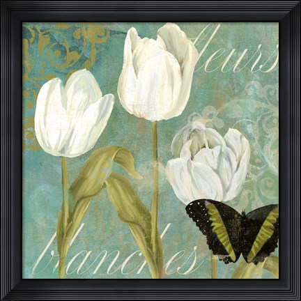 Framed White Tulips I Print