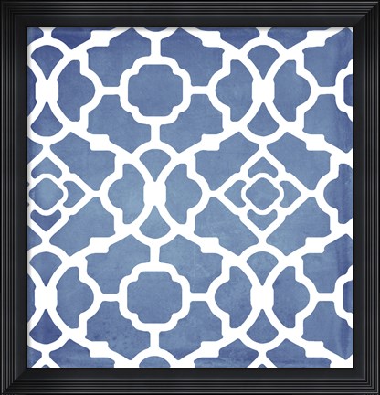 Framed Moroccan Blues III Print