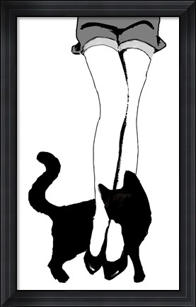 Framed Black Cat Print