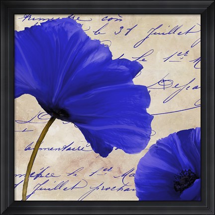 Framed Coquelicots Bleues II Print