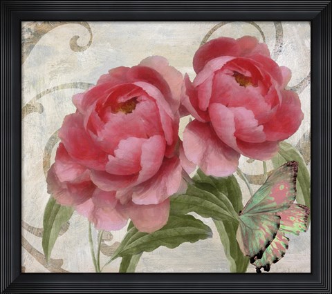 Framed Apricot Peonies I Print