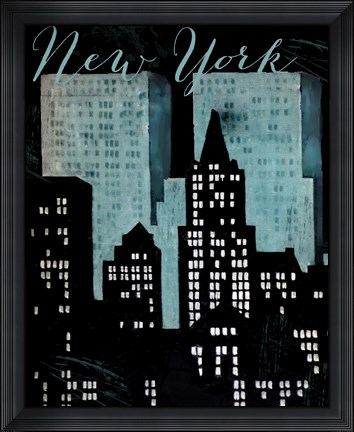 Framed Retro Cities I Print