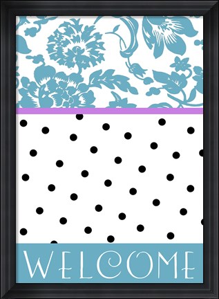Framed Teal Dots Print
