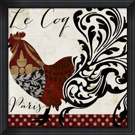 Framed Roosters of Paris I Print