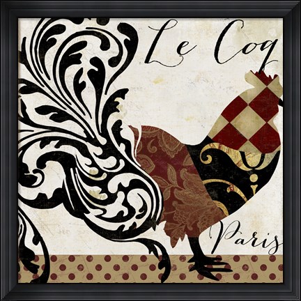 Framed Roosters of Paris II Print