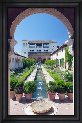 Framed Palacio del Generalife, Alhambra, Granada, Andalucia, Spain Print