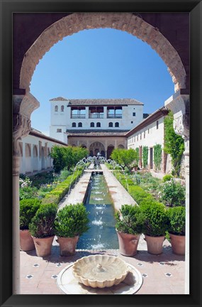 Framed Palacio del Generalife, Alhambra, Granada, Andalucia, Spain Print