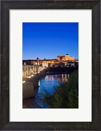 Framed Roman Bridge, Catedral Mosque of Cordoba, Cordoba, Andalucia, Spain Print
