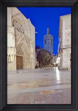 Framed Valencia Cathedral at Dawn, Valencia, Spain Print
