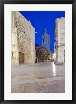 Framed Valencia Cathedral at Dawn, Valencia, Spain Print