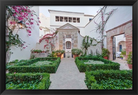 Framed Hotel Courtyard, Cordoba, Andalucia, Spain Print