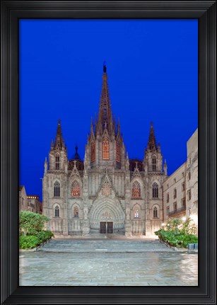 Framed Gothic Quarter, Barcelona Cathedral, Barcelona, Spain Print