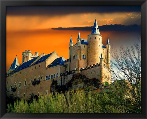 Framed Alcazar castle at sunset, Segovia, Spain Print