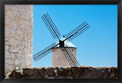 Framed Spain, Toledo Province, Consuegra La Mancha Windmills Print