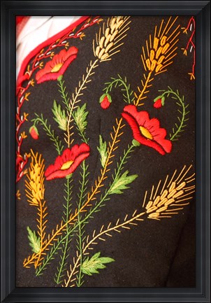 Framed Costume Fabric, Tenerife, Canary Islands, Spain Print