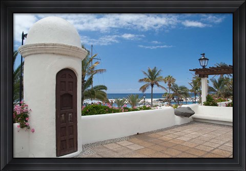 Framed Largo Martianez saltwater pools from Paseo de San Telmo, Tenerife, Canary Islands, Spain Print