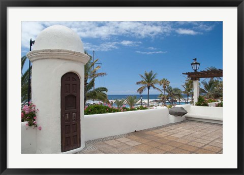 Framed Largo Martianez saltwater pools from Paseo de San Telmo, Tenerife, Canary Islands, Spain Print