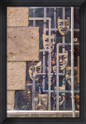 Framed Spain, Bilbao Painted wall, Teatro Arriaga Print