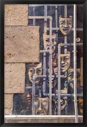 Framed Spain, Bilbao Painted wall, Teatro Arriaga Print