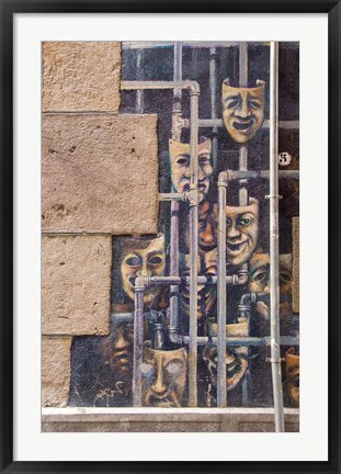 Framed Spain, Bilbao Painted wall, Teatro Arriaga Print