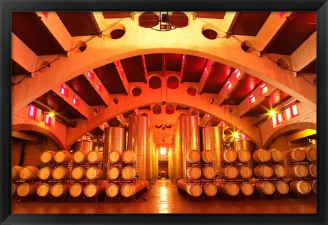 Framed Wine Cellar at Raimat, Costers del Segre, Catalonia, Catalunya, Spain Print