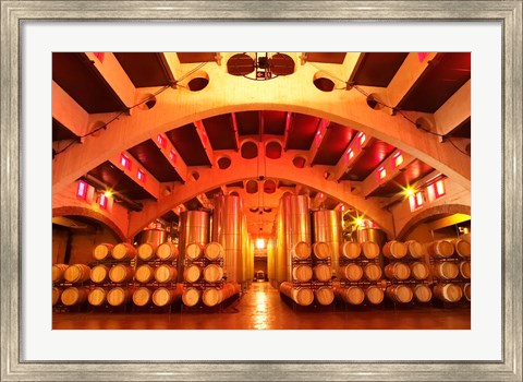 Framed Wine Cellar at Raimat, Costers del Segre, Catalonia, Catalunya, Spain Print