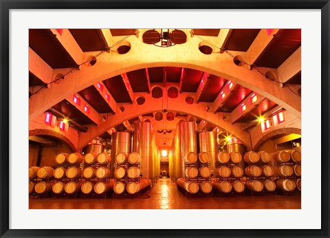 Framed Wine Cellar at Raimat, Costers del Segre, Catalonia, Catalunya, Spain Print