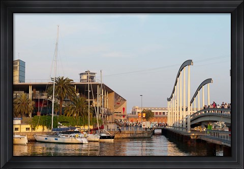 Framed Port Vell, Barcelona, Spain Print