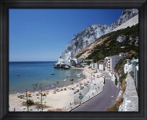 Framed Catalan Bay, Gibraltar, Spain Print