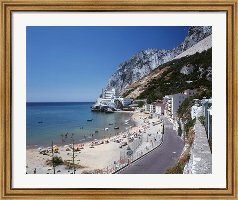Framed Catalan Bay, Gibraltar, Spain Print