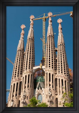 Framed La Sagrada Familia by Antoni Gaudi, Barcelona, Spain Print