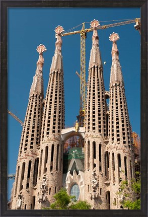 Framed La Sagrada Familia by Antoni Gaudi, Barcelona, Spain Print