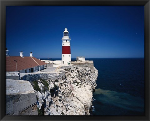 Framed Lighthouse, Europa Point, Gibraltar, Spain Print