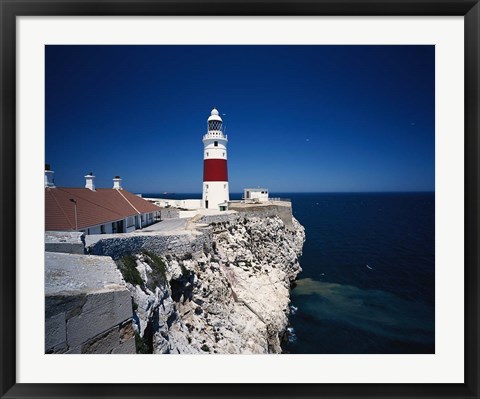 Framed Lighthouse, Europa Point, Gibraltar, Spain Print