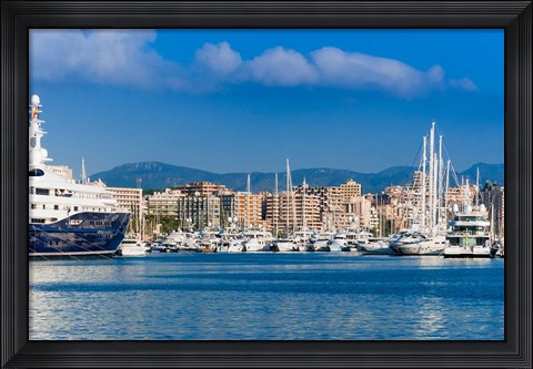 Framed Palma de Mallorca harbor, Majorca, Balearic Islands, Spain Print