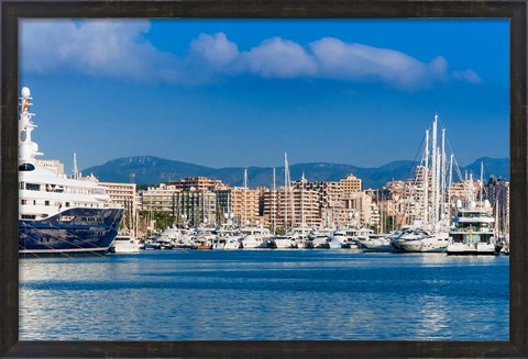 Framed Palma de Mallorca harbor, Majorca, Balearic Islands, Spain Print