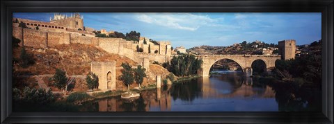 Framed Puente De San Martin Bridge over the Tagus River, Toledo, Spain Print