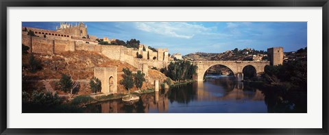 Framed Puente De San Martin Bridge over the Tagus River, Toledo, Spain Print