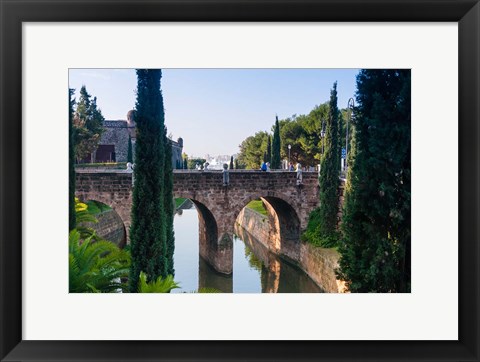 Framed River near Passeig Mallorca, Palma, Majorca, Balearic Islands, Spain Print