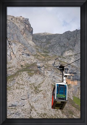 Framed Tram, Picos de Europa at Fuente De, Spain Print