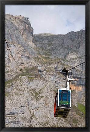 Framed Tram, Picos de Europa at Fuente De, Spain Print