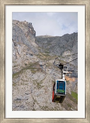 Framed Tram, Picos de Europa at Fuente De, Spain Print