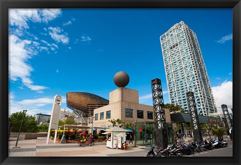 Framed Hotel Arts, Olympic Harbor, Barcelona, Spain Print