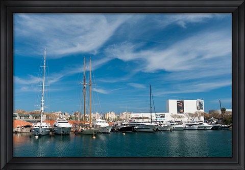 Framed Moll d&#39;Espana, Port Vell, Barcelona, Spain Print