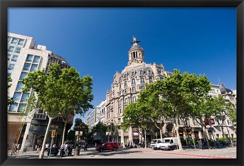 Framed Passeig de Gracia, Barcelona, Spain Print