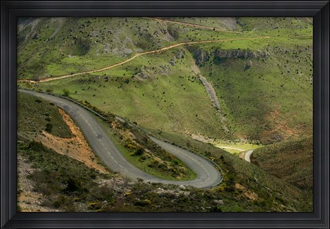 Framed Sierra de Camero Nuevo Mountains, Brieva de Cameros, La Rioja, Spain Print