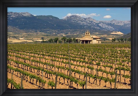 Framed Small church next to the Wine Culture Museum, Briones village, La Rioja, Spain Print