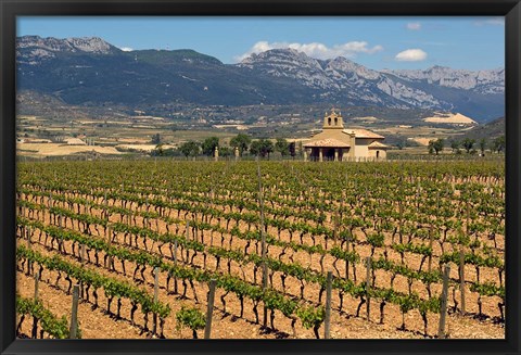 Framed Small church next to the Wine Culture Museum, Briones village, La Rioja, Spain Print