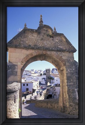 Framed Entry to Jewish Quarter, Puerta de la Exijara, Ronda, Spain Print